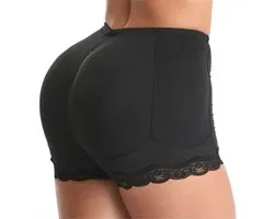 Dames Butt Lifter Taille Enhancer Shapewear met 4 uitneembare heup pads - kant onderbroek - billen push-up en buikcontrole