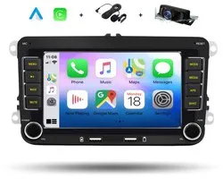 Boscer Autoradio - Geschikt voor Volkswagen, Skoda & Seat - Apple Carplay & Android Auto - Android 15 - 1+32GB - 7 Inch HD Touchscreen - Bluetooth, USB, WiFi & MP5 - Navigatiesysteem - Achteruitrijcamera & Microfoon