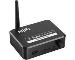 Audio Ontvanger - Draadloze Adapter - Muziek Streamen - Bluetooth 5.3 - 3.5mm AUX - Zwart