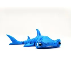 Flexibele Hamerhaai - Articulated Hammerhead Shark - Beweegbaar Zeedier - Bureau Decoratie - Uniek Cadeau