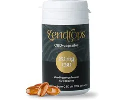 Eureleaf Zendrops CBD capsules 20mg - huile de chanvre naturelle - CBD à spectre complet - Produit naturel européen, Cannabidiol