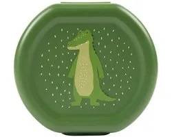 Trixiebaby Trixie Set van twee snackdoosjes met clip - Mr. Alligator -Makkelijk te openen - BPA-vrij - Voor school en onderweg