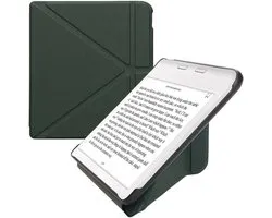 kwmobile e-reader hoesje geschikt voor Kobo Libra Colour hoes - Ereader flip case met standaard - E reader cover van kunstleer - In donkergroen