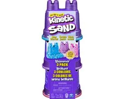 Spinmaster Kinetic Sand SABLE MAGIQUE - MULTIPACK SABLE PAILLETE 340 G - 3 Packs de Sable À Modeler Pailleté 3 Couleurs Avec Moules - Alternative Pâte À Modeler - Jouet Enfant 3 Ans Et + - Loisirs Créatifs