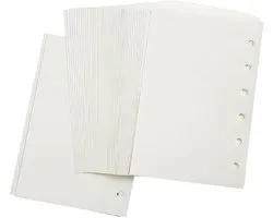A5 blanco vullingen papier met 6 gaten, gevoerd papier voor Filofax planner binders, organizer, 60 vel.