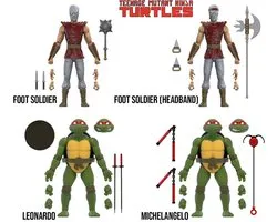 Teenage Mutant Ninja Turtles BST AXN Action Figure 4-Pack Mirage Comics Foot Soldiers & Turtles Exclusive 13 cm