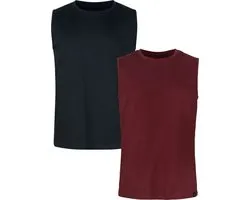 R.E.D. Rock-Engineered Design Zwarte/grijze basic T-shirts met knoopsluiting - Heren - S