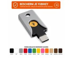 Housse de protection YubiKey 5C NFC - Étui de clé de sécurité USB-C - Coque de clé Yubico - Protection de porte-clés anti-rayures - Support de clé de sécurité NFC compact - Accessoire de protection des données professionnelles et personnelles - Gris