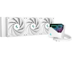 DeepCool LT720 WH - Processeur système de refroidissement liquide - Taille du radiateur : 360 mm - (pour : Intel LGA 2066, 2011-v3, 2011, 1700, 1200, 115x - AMD AM5, AM4, AM3, FM2) - 3x Ventilateur 120 mm - Aluminium, cuivre - blanc