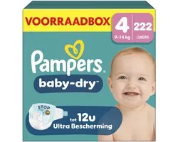 Pampers Baby-Dry Taille 4 - 222 Couches - 9kg-14kg