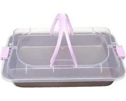 1 Set Baking Tray, Rectangle Baking Tin Carbon Steel Baking Pan for Cake Bread Pizza Baking Tools with Lid