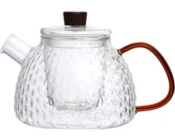 Point-Virgule theepot met filter uit gehamerd borosilicaatglas 1L