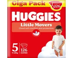 Couches bébé Huggies® Little Systèmes d'aide à la manœuvre , Taille 5 (11 à 25 kg), 126 couches aux motifs Disney©, Giga pack