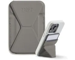 MOFT Snap-On Magnetische Kaarthouder - Wallet Compatibel met MagSafe - Pasjeshouder met Standaard - MOVAS Vegan Leer - Portemonnee 2 Pasjes - Taupe