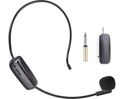 Draadloze microfoon headset UHF 2-in-1, Voordelige spraakversterker met 165ft bereik voor leraren en gidsen