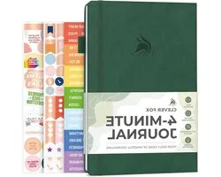 Clever Fox Four Minute Diary - Daily Positivity Journal with Clues - Motivational Affirmation, Mental Health & Habit Tracker (Forest Green)