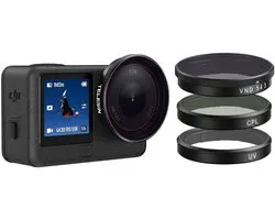 Telesin Filter Kit voor DJI Osmo Action 6 - VND + CPL + UV - Multi-coated glas - Zwart