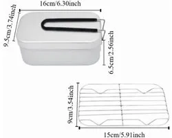 Lichtgewicht aluminium kookset Geschikt voor op de camping – Draagbare lunchbox Geschikt voor inklapbaar handvat, perfect Geschikt voor wandelen, backpacken en koken in de buitenlucht, zilverkleurig.