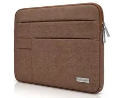 Fournitures techniques | Housse souple avec poches supplémentaires pour accessoires pour Apple Macbook Air / Pro (Retina) 14" - 14 Inch Laptop Case - Convient également pour d'autres marques - Housse de Protection - Marron