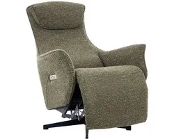Vente-unique Elektrische relaxfauteuil in groene getextureerde stof TASEMO