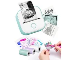 Label printer - Sticker Printer Draagbare labelprinter - Inktloze Sticker Printer Machine voor Leren/Studie-aantekeningen/Anatomische Diagram/Foto's - Sticker Printer - Groente