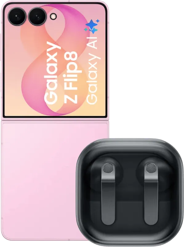 Samsung Galaxy Z Flip 8 512GB Roze 5G + Samsung Galaxy Buds4 Zwart