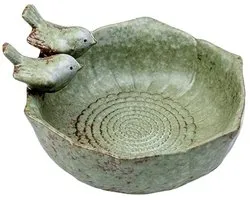 Creatief Vogelvoederhuis - Vorstbestendig Vogelbad met Vogels - Keramisch Waterbad voor Vogels - Tuindecoratie met Voerbak - Voerstation voor Vogels