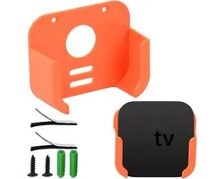 Support mural pour Apple TV, support mural, support pour boîtier TV, support mural pour Apple TV 4K, Compatible avec Apple TV 4K et toutes les générations d'Apple TV (Orange)