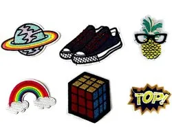 Sneakers Planet Rübik Cube Pineapple Rainbow Patch 6 Pieces Set PA-106 - ShopVlot