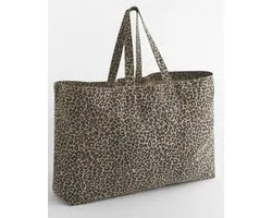 Leopard Print Canvas Oversized Tote Bag- strandtas- boodschappentas- sporttas-vakantietas- luier tas- weekendtas.