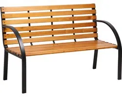 AXI Otis houten Tuinbank met matzwart stalen frame – Cederhout - 122x60x83 cm – Tweepersoonsbank voor buiten
