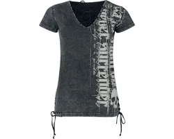Rock Rebel by EMP Grijs V-hals T-shirt - Dames - M
