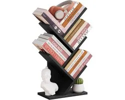 Hoctieon 4 Tier Tree Bookshelf, 4 Shelf Bookcase, Freestanding Tree Bookcase, Standing Standing Shelf for Books, Book - ShopVlot