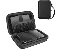 Draagtas hoes voor externe harde schijf, harde shell-organizer voor reisopslag voor Seagate Expansion, Seagate Backup Plus, Canvio Basics draagbare harde schijf, WD Elements, My Passport -Zwart