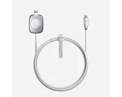 Câble universel Nomad pour Apple Watch (1,5 m) – Puck de charge intégrée Apple Watch – Charge rapide pour Apple Watch, AirPods et appareils USB-C – Compatible avec Apple Watch Series 1 à 10, SE, Ultra et Ultra 2 – Wit