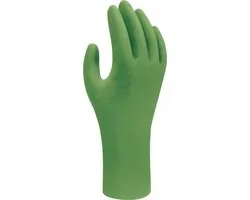 Gant jetable Showa - Bio-nitrile - Sans poudre ni latex - 100 pièces - Taille M - Vert 6110PF