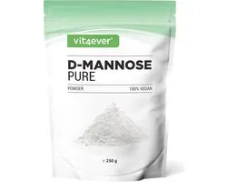 D-Mannose en poudre - 250 grammes - (approvisionnement de 4,1 mois) - issu de la fermentation végétale - testé en laboratoire - pur et naturel - sans additifs - végétalien | Vit4ever