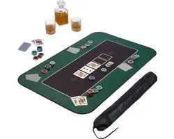 pokerkleed 100 x 60 cm - speelkleed voor Texas Hold'em - antislip pokermat - polyester - groen