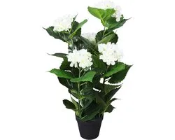 vidaXL - Kunst - hortensia - plant - met - pot - 60 - cm - wit