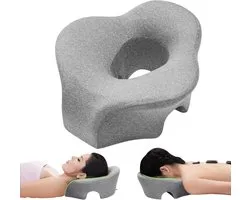 Coussin facial prone – Coussin ergonomique en mousse à mémoire de forme pour s'allonger à plat, repose-tête pour salon de beauté, maison et massage - Gris