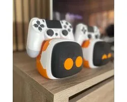 controller houder | Game Controller Standaard x 2 – Schattig Robot Design, 3D-geprint, Zwart & Oranje Gaming Decoratie