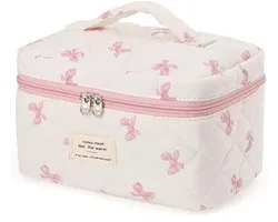 Dailygoods- Make-up Tas Groot - Reis Make-up Tas - Toilettas voor Vrouwen - Organizer voor Cosmetica - Gaasvakontwerp - 25 cm x 16 cm x 16 cm