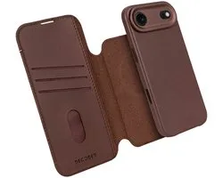 DECODED 2-in-1 Leren Detachable Wallet Hoesje Geschikt voor iPhone 17 Air - Magnetisch Afneembaar - met Pasjeshouder - Premium ECCO Leer - Geschikt voor MagSafe - Bruin