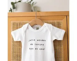 Zwangerschap aankondiging - Rompertjes met tekst - Jullie worden opa en oma - Pregnancy announcement - Baby - Bekendmaking