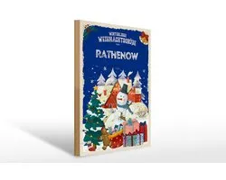 Holzschild Weihnachtsgrüße RATHENOW Geschenk 30x40cm