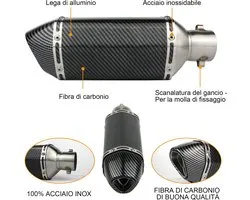 SnelShoppen - Système d'échappement universel pour motos 38-51 mm avec DB Killer amovible pour Yamaha, Suzuki, motos sportives, VTT et scooters