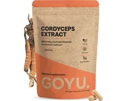 GOYU Cordyceps Extract 16.000 mg per dagdosering 60 Capsules - Paddenstoel paddenstoelen – 20% Beta Glucan - 30% Polysaccharides - Energie - Vegan - Zonder toevoegingen - Lab getest - 60 dagen voorraad per zakje