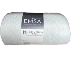 Emsa Couvre-lit 2 personnes 240x220 cm avec 2 taies d'oreiller blanc