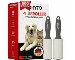 Kyto pluisroller set 5 rollen + 2 handgrepen | 100 vellen per rol | 500 vellen dierenhaarverwijderaar voor honden- en kattenharen