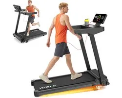 BIGZZIA Tapis de course avec inclinaison de 10 % - Tapis de course pliable 3-EN-1 - Réglable 1-12 km/h - Moteur 3,0 CV - Écran LED - Surface 40 x 97 cm - Tapis de course électrique max. 150 kg